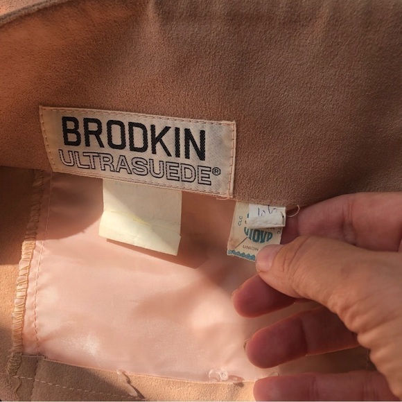 BRODKIN Ultrasuede beige jacket Vintage blazer  lightweight suede - Picture 3 of 7